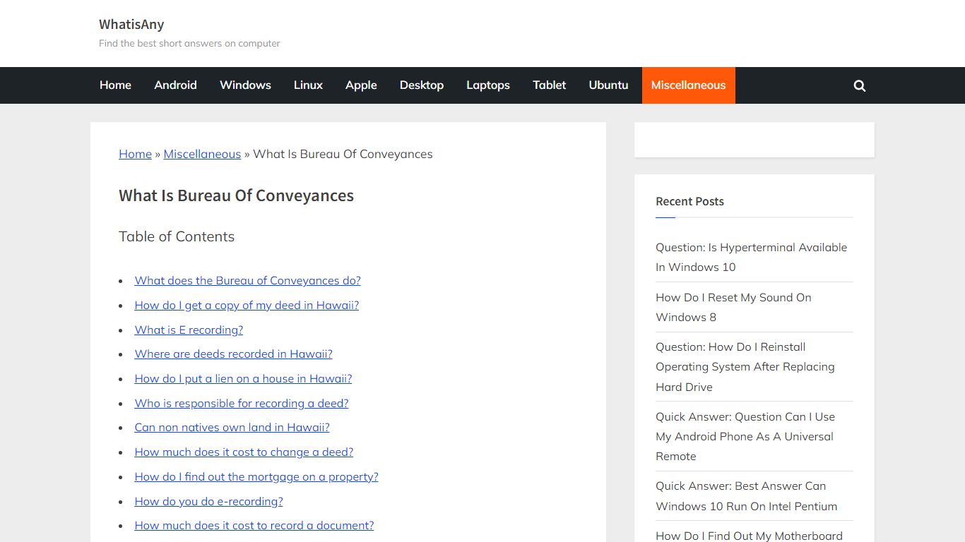 What Is Bureau Of Conveyances - WhatisAny