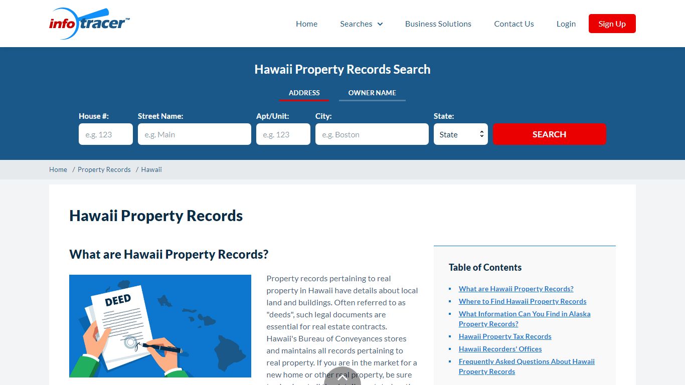 Hawaii Property Records - Search Owners, Title, Tax and Deeds - InfoTracer